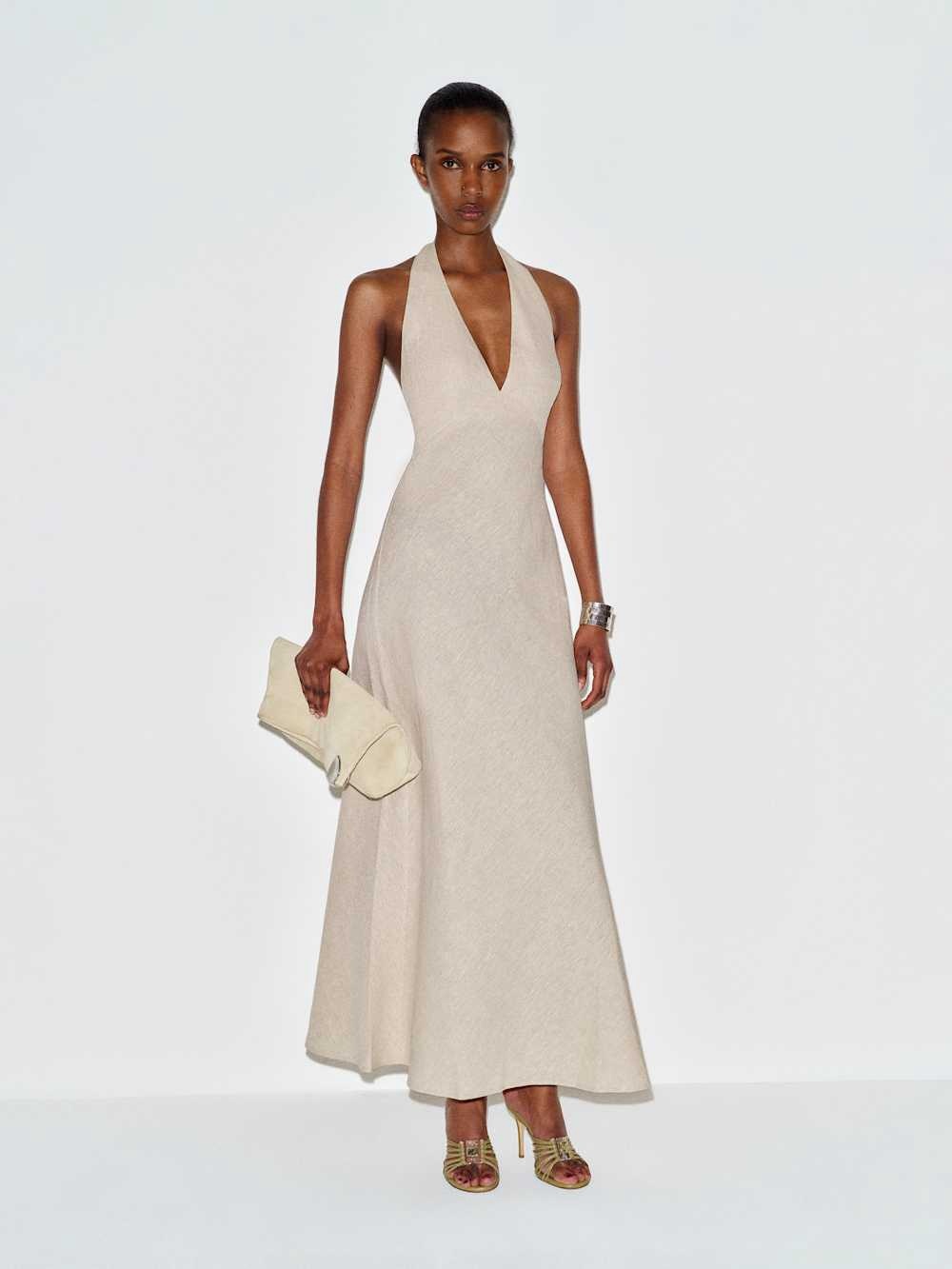 Reformation Delilah Linen Dress In Oatmeal, NEW WITHOUT TAGS, NEVER WORN.